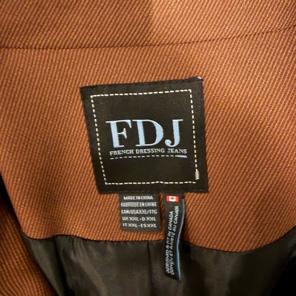 Brown Wool-Blend Blazer with Black Faux-Leather Sleeves - Picture 4 of 4